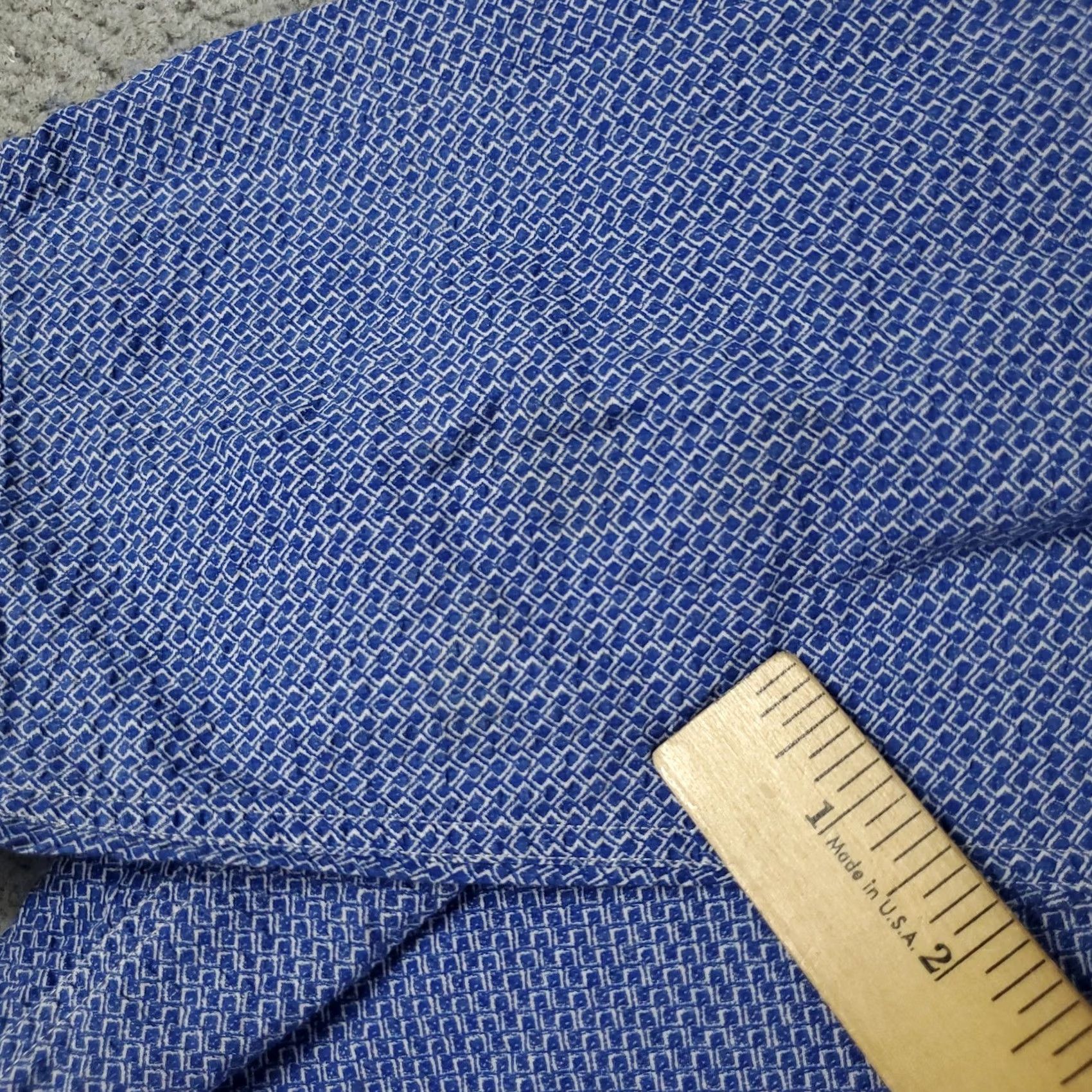 Ermenegildo Zegna Ermenegildo Zegna Shirt Mens XL Blue Geometric Button-Up Long Sleeve, Button, Logo, Cotton, Woven, Regular Fit, Collared, Classic, Designer, Men Size US XL / EU 56 / 4 - 4 Thumbnail