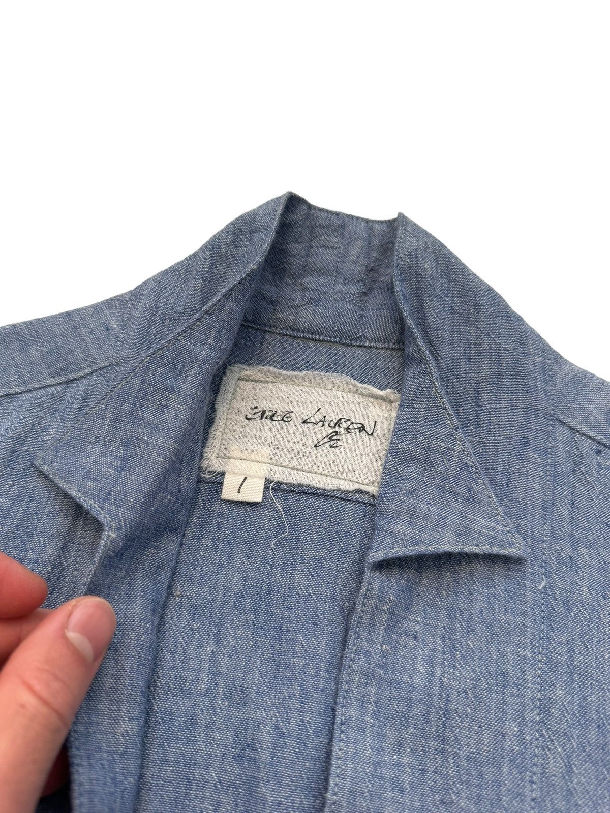Greg Lauren Chambray Winged GL1 Studio Shirt Linen Size US S / EU 44-46 / 1 - 3 Thumbnail