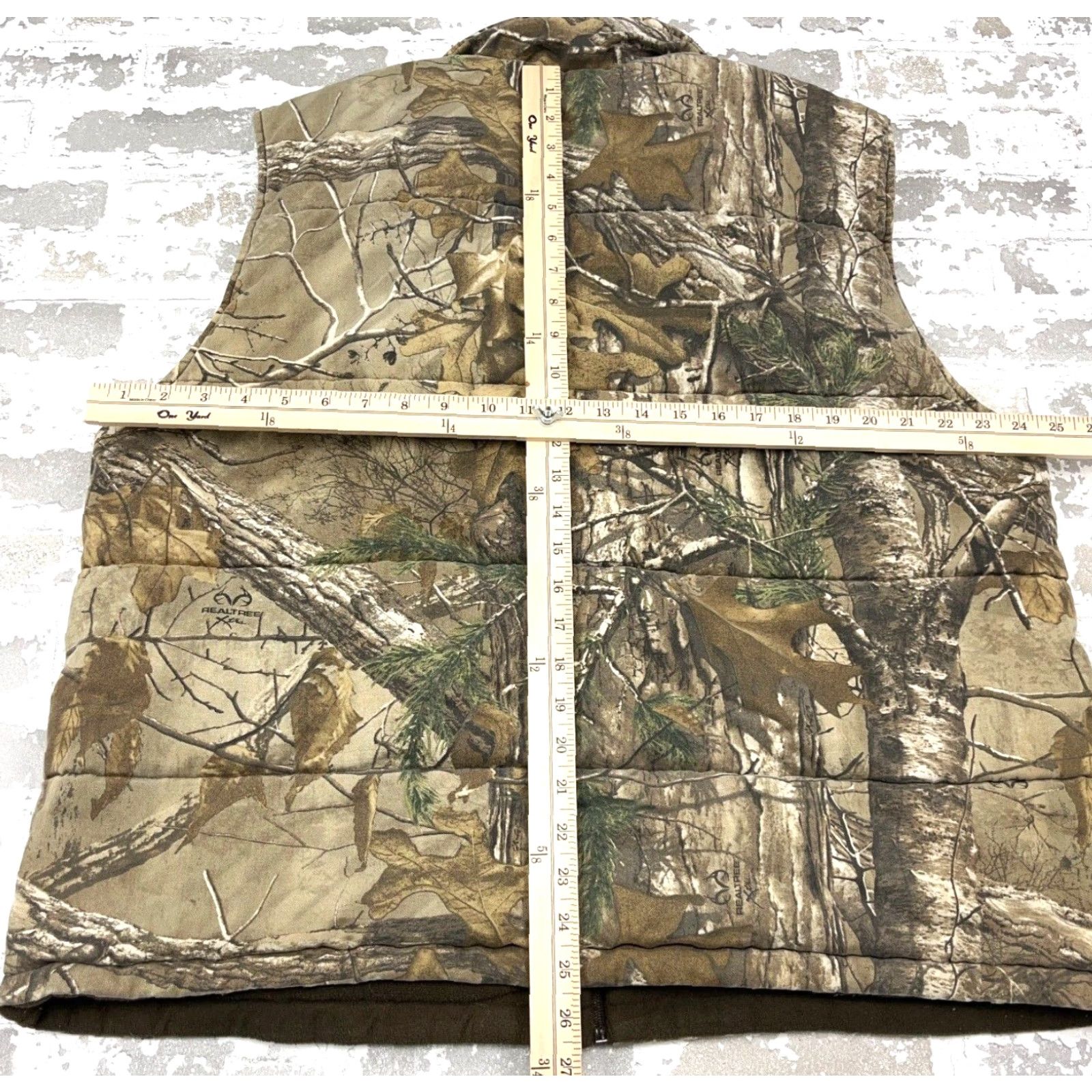 Realtree VINTAGE Realtree Puffer Vest Mens XL Brown Camouflage Twill Fleece Lined Short Jacket Zip Size US XL / EU 56 / 4 - 5 Thumbnail