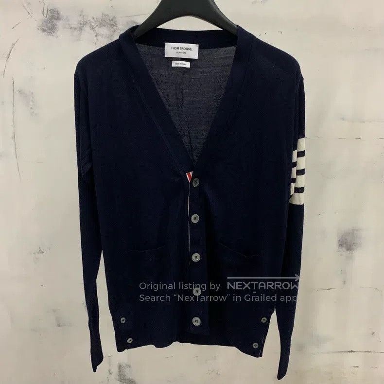 Thom Browne Thom Browne Tibetan blue knit cardigan Size US XS / EU 42 / 0 - 1 Thumbnail