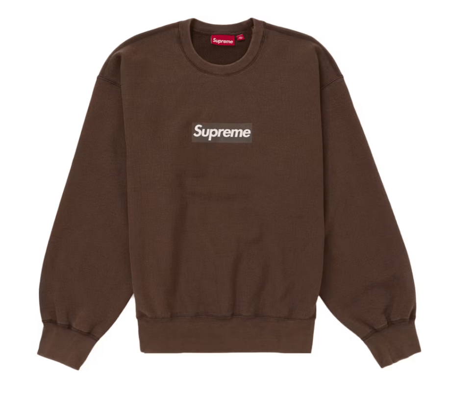 Supreme Box Logo Brown Crewneck | Grailed