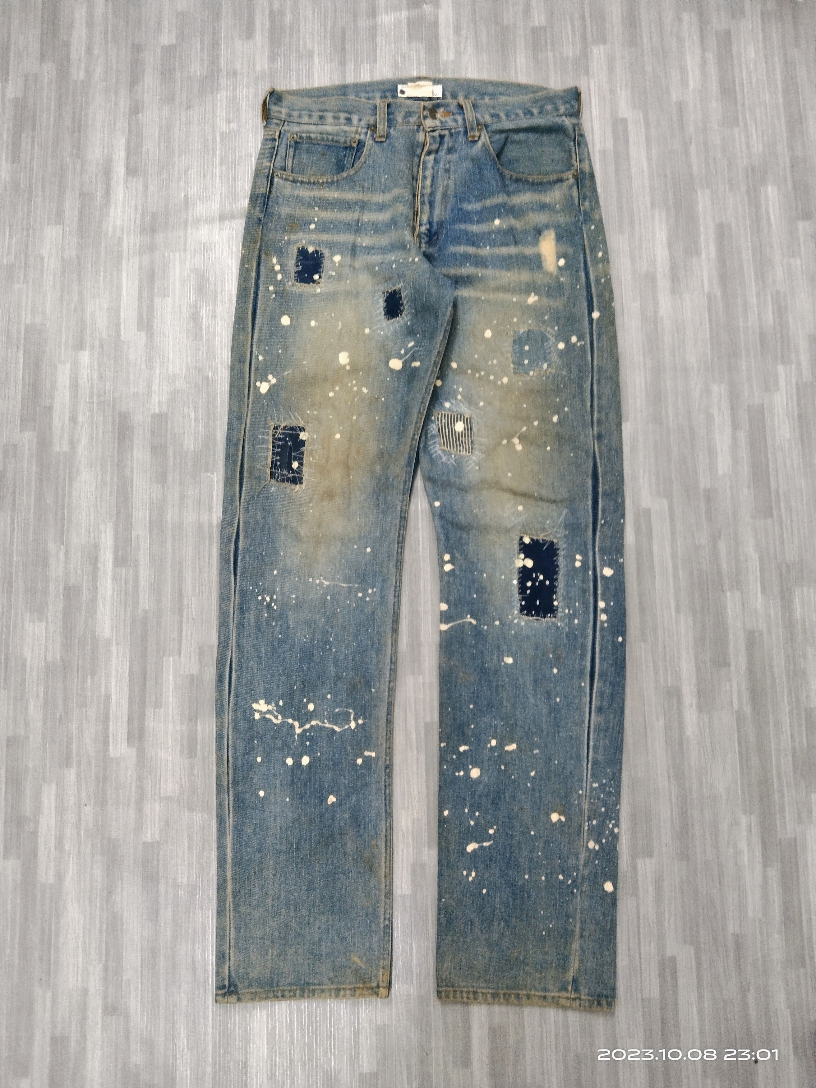 Japanese Brand SICK STU INSPIRED YS SPLATTED DENIM PANTS Size US 31 - 2 Thumbnail