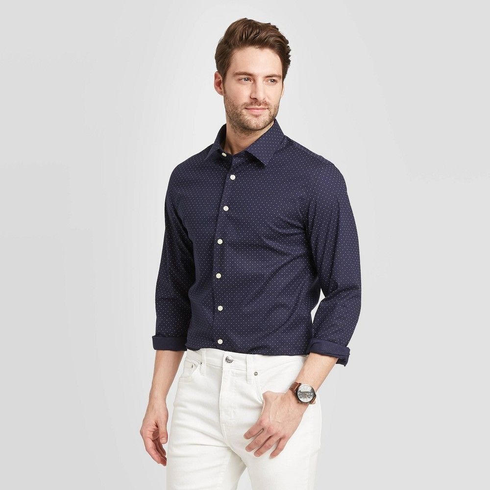 Other Goodfellow & Co Mens Slim Fit Navy Blue Long Sleeve Button-U Size US M / EU 48-50 / 2 - 1 Thumbnail