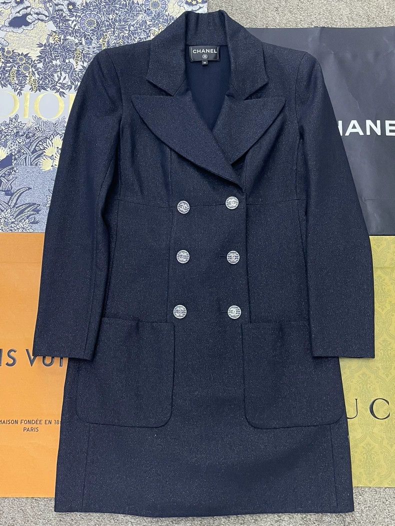 Chanel chanel Blue and black glitter double-breasted suit dress Size XS / US 0-2 / IT 36-38 - 1 Thumbnail
