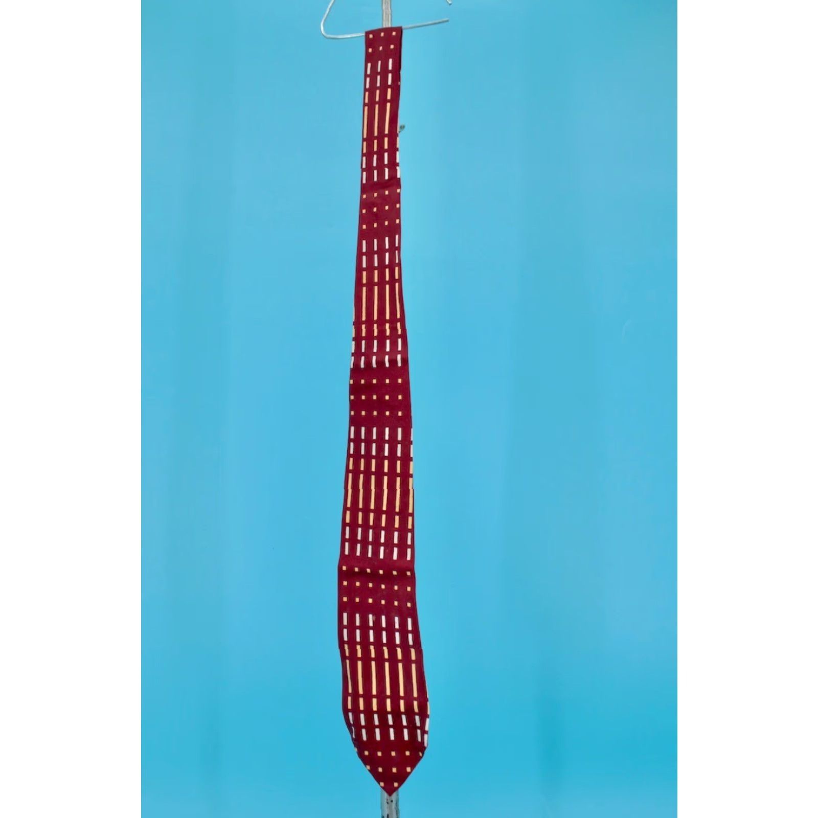 Vintage VTG 1950s Necktie Mens Geometric Brown & White Stripes Tie - 50s Vintage Tie Mens Mens, Brown, 3.5" Wide, 52.25" Length, Good Vintage Condition Size ONE SIZE - 3 Thumbnail