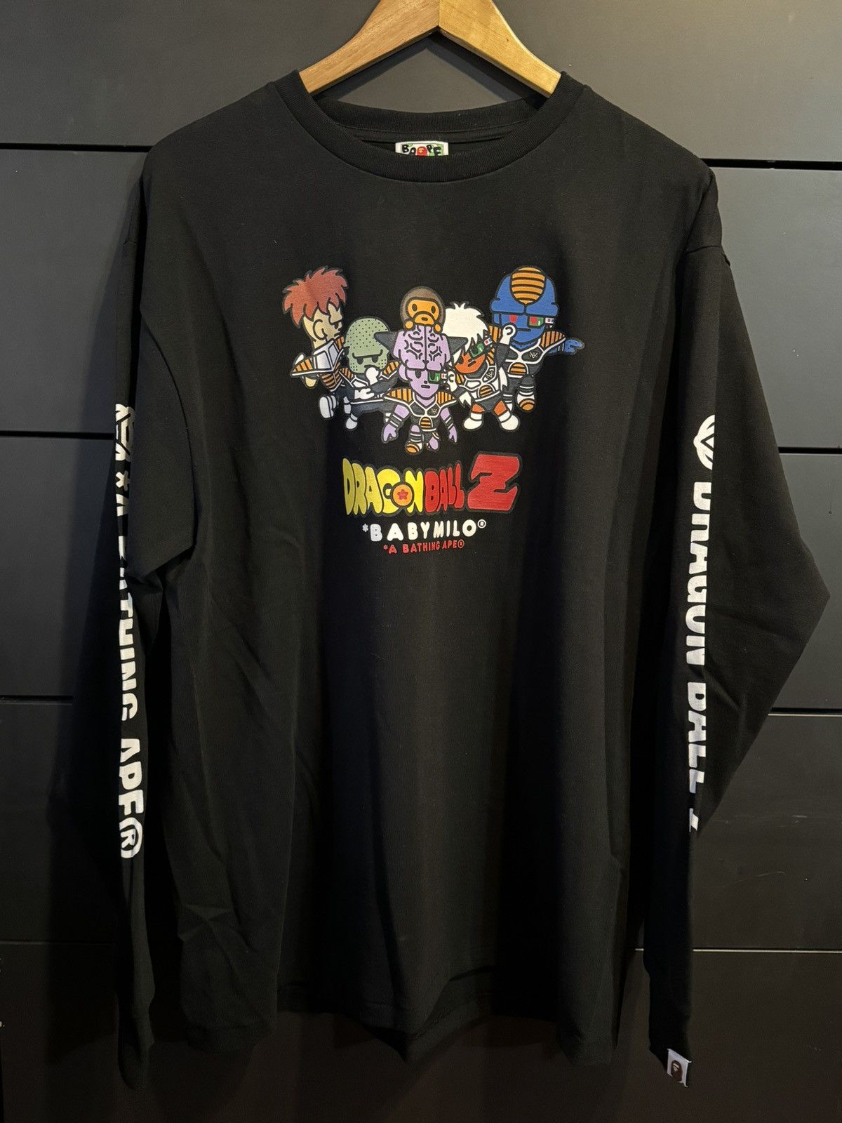 image of Bape Dragonball Z Long Sleeve Long Sleeve Ginyu Force in Black, Men's (Size 2XL)