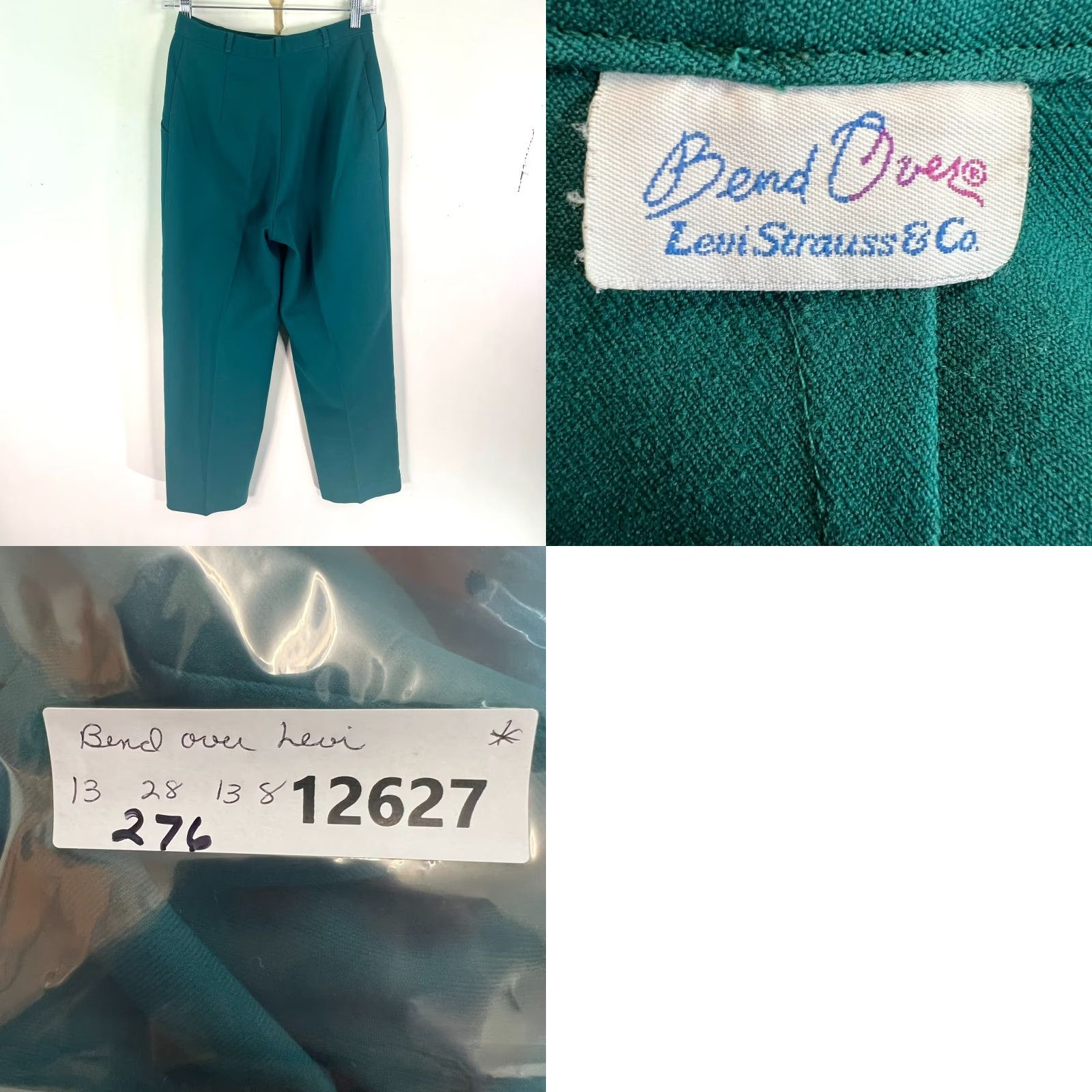 Levi's VINTAGE Levi's Pants Womens 26 x 28 Teal Green Dress Pants Straight Rise 80s 90s USA Levi's Size 26" / US 2 / IT 38 - 8 Thumbnail