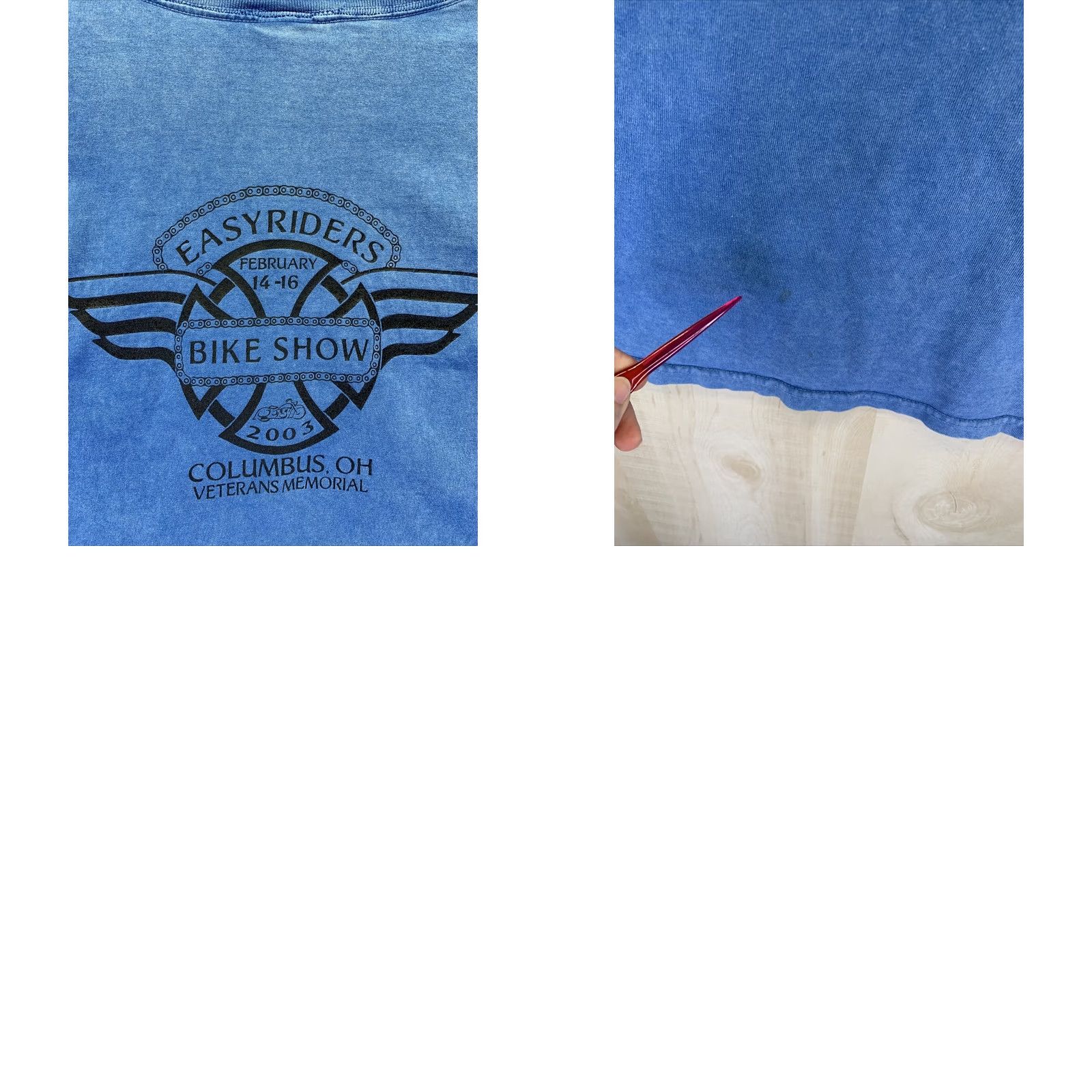 Vintage VTG 2003 Columbus, Ohio Easyriders Motorcycle Made In USA Mens T Shirt Size 2X Blue Cotton Crew Neck Short Sleeve Vintage Size US XXL / EU 58 / 5 - 8 Thumbnail