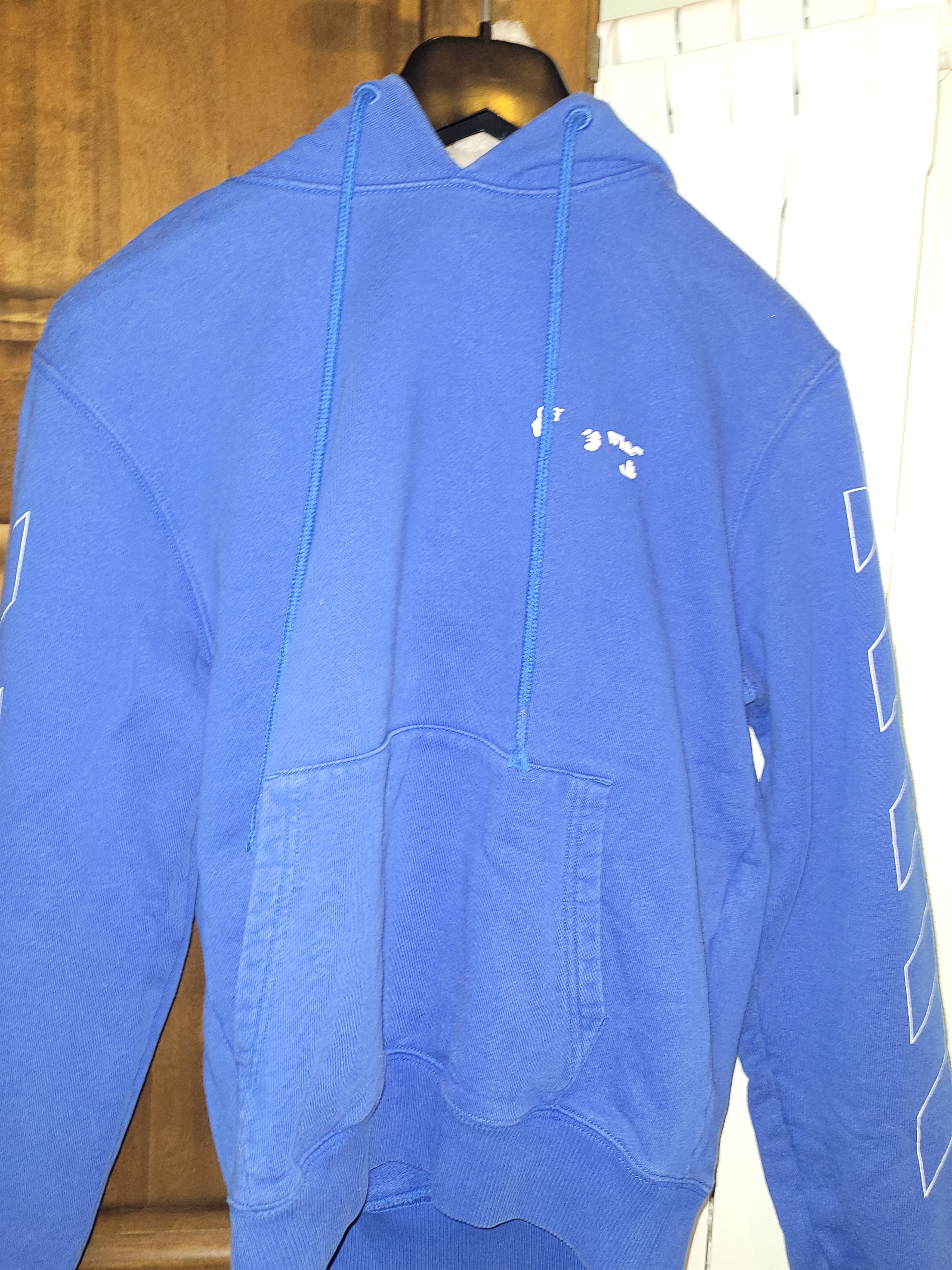 Off-White Diag Hoodie Blue/White Size US S / EU 44-46 / 1 - 1 Thumbnail