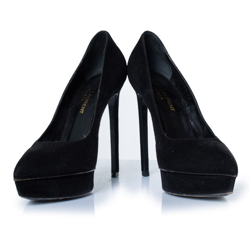 Saint Laurent Paris Saint Laurent, Black suede janis pump Size US 6 / IT 36 - 7 Thumbnail