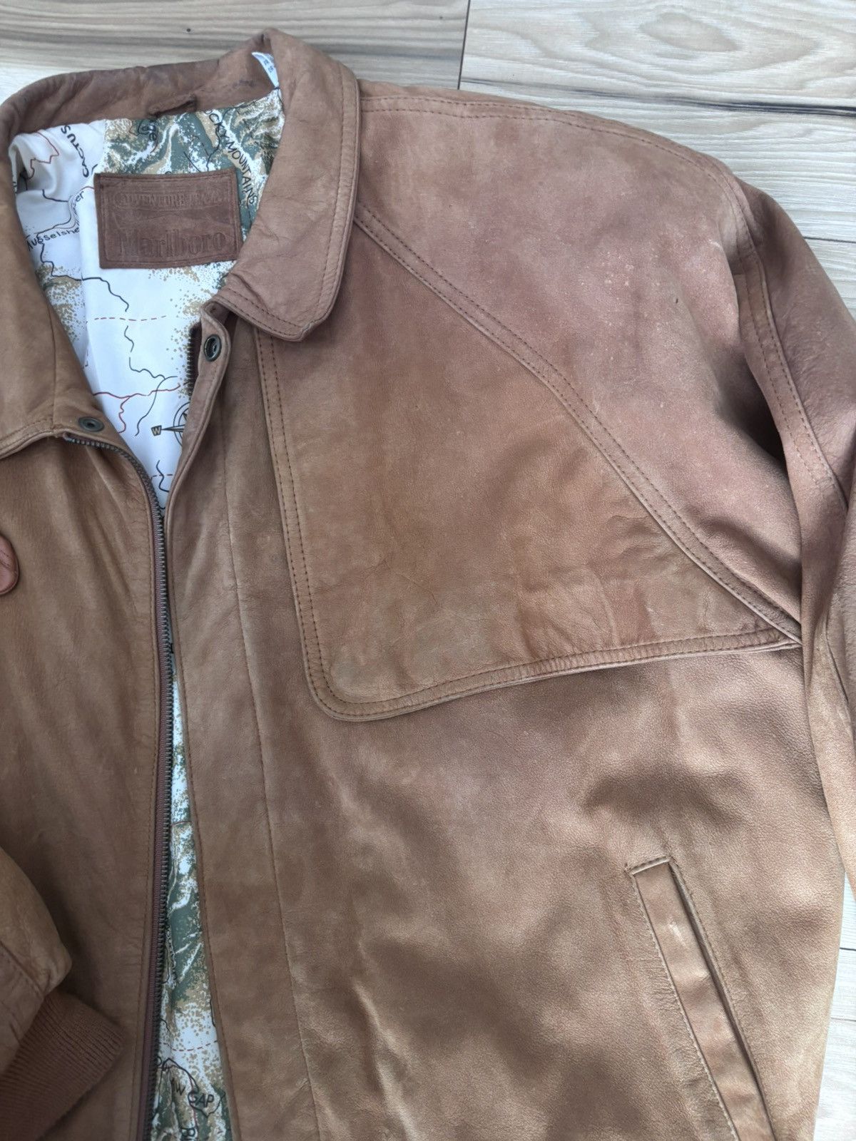 Marlboro Adventure Team Marlboro Adventure Team Nubuck Leather Bomber Jacket Size US L / EU 52-54 / 3 - 4 Thumbnail