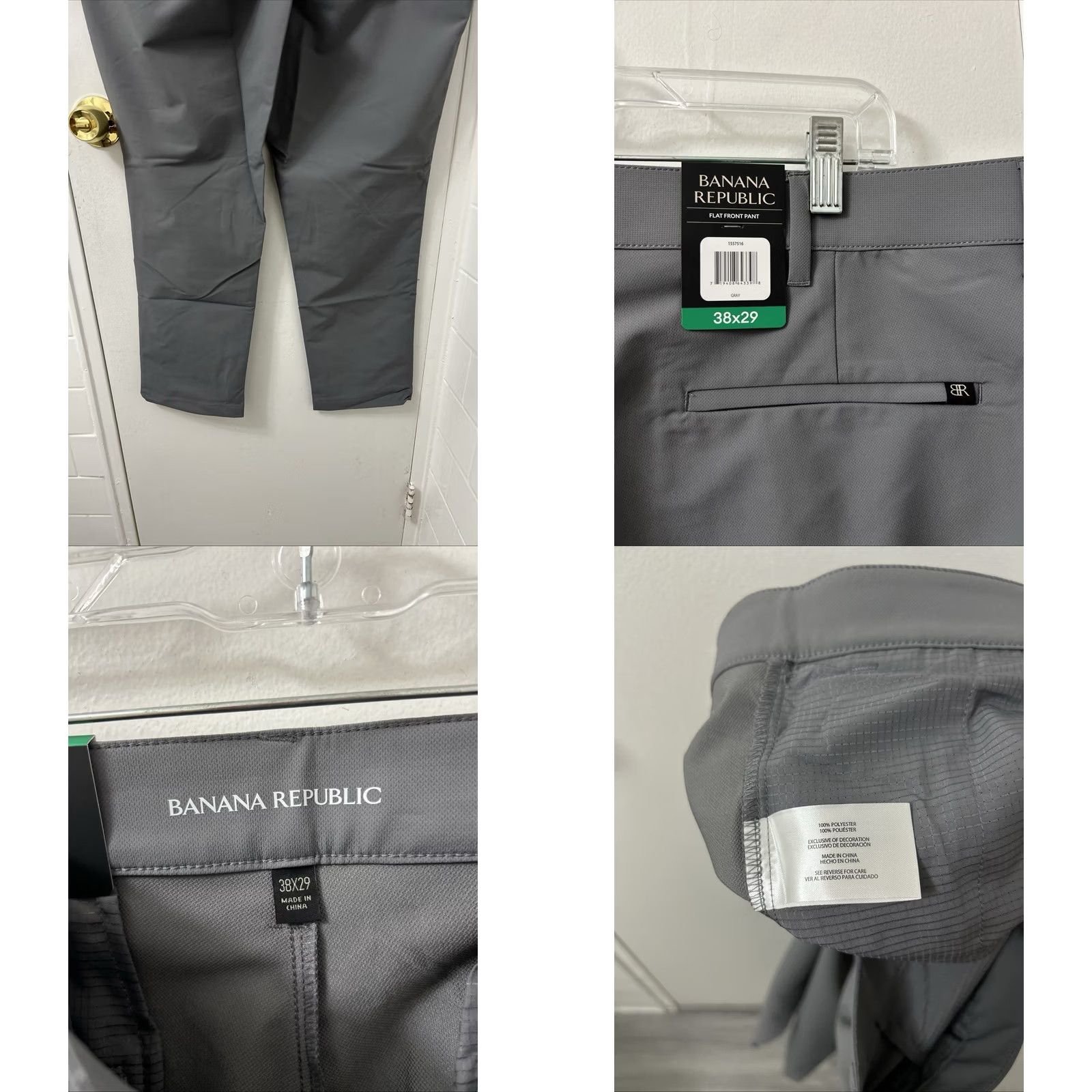 Banana Republic Banana Republic Pants Mens 38x29 Gray Flat Front Trousers Pockets Classic Style Size US 38 / EU 54 - 8 Thumbnail