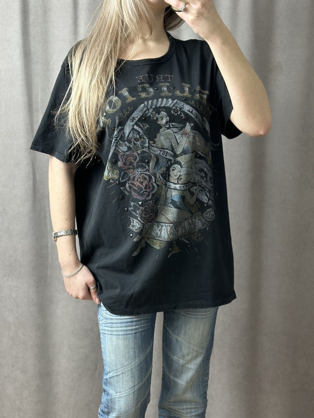 True Religion Vintage True Religion T-shirt Y2k Made USA Evisu japanese Size XL / US 12-14 / IT 48-50 - 4 Thumbnail
