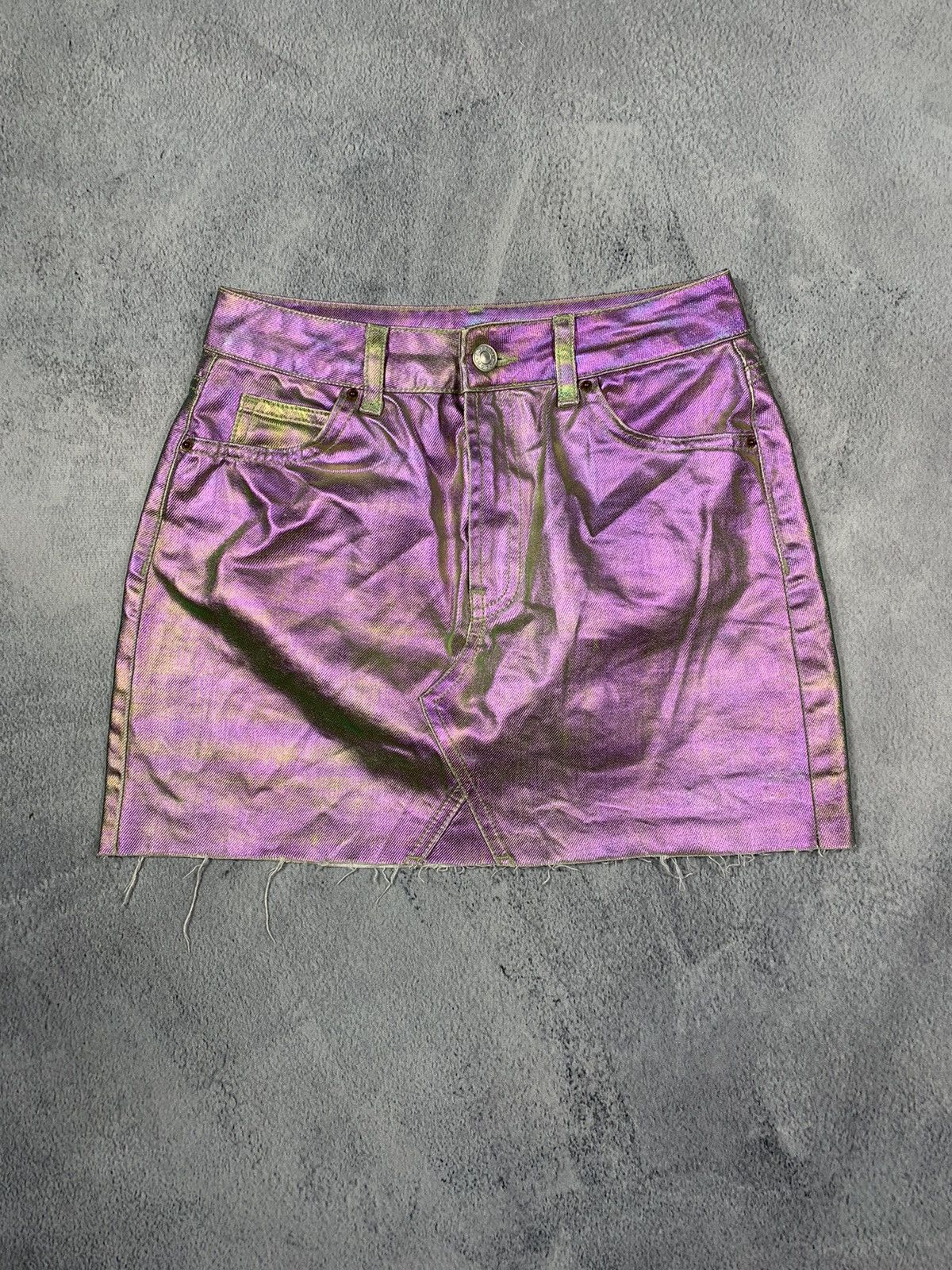Japanese Brand × Vintage Vintage Y2K Gradient denim mini skirt avant garde size 28 Size 26" / US 2 / IT 38 - 1 Thumbnail