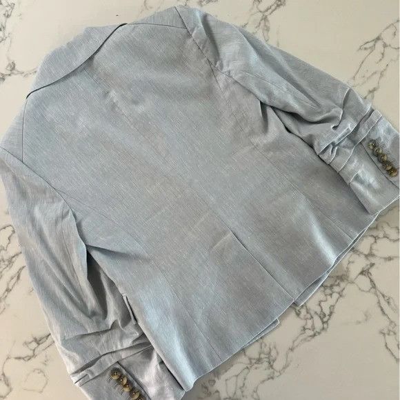 Veronica Beard Aaliyah Linen-Blend Dickey Jacket - Heathered Vapor Size M / US 6-8 / IT 42-44 - 6 Thumbnail