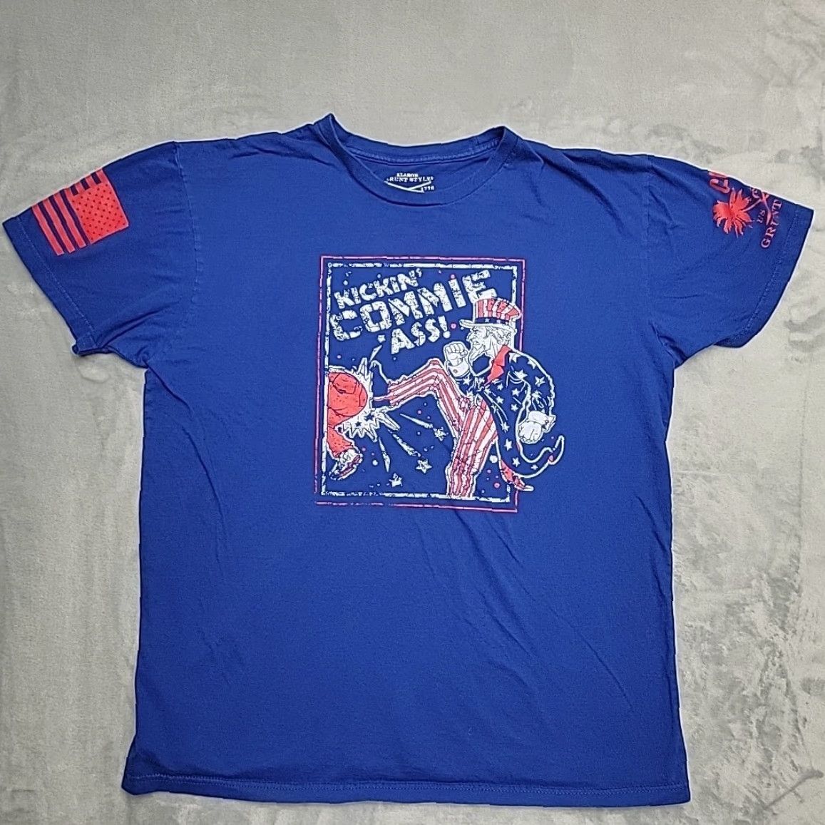 Vintage Grunt Style Shirt Mens XL Blue Uncle Sam Short Sleeve Tactical Patriotic 2A TEE Size US XL / EU 56 / 4 - 2 Thumbnail