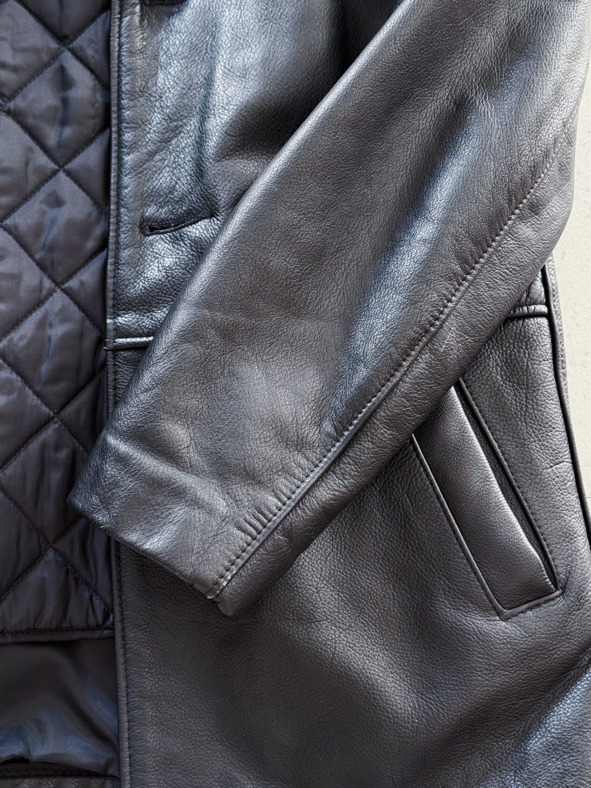 Schott Vintage 90s Schott Leather Carcoat Size US XS / EU 42 / 0 - 6 Thumbnail