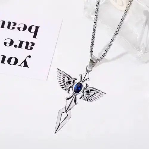 Vintage Angel Small Cross Sword Pendant Necklace Size ONE SIZE - 1 Thumbnail