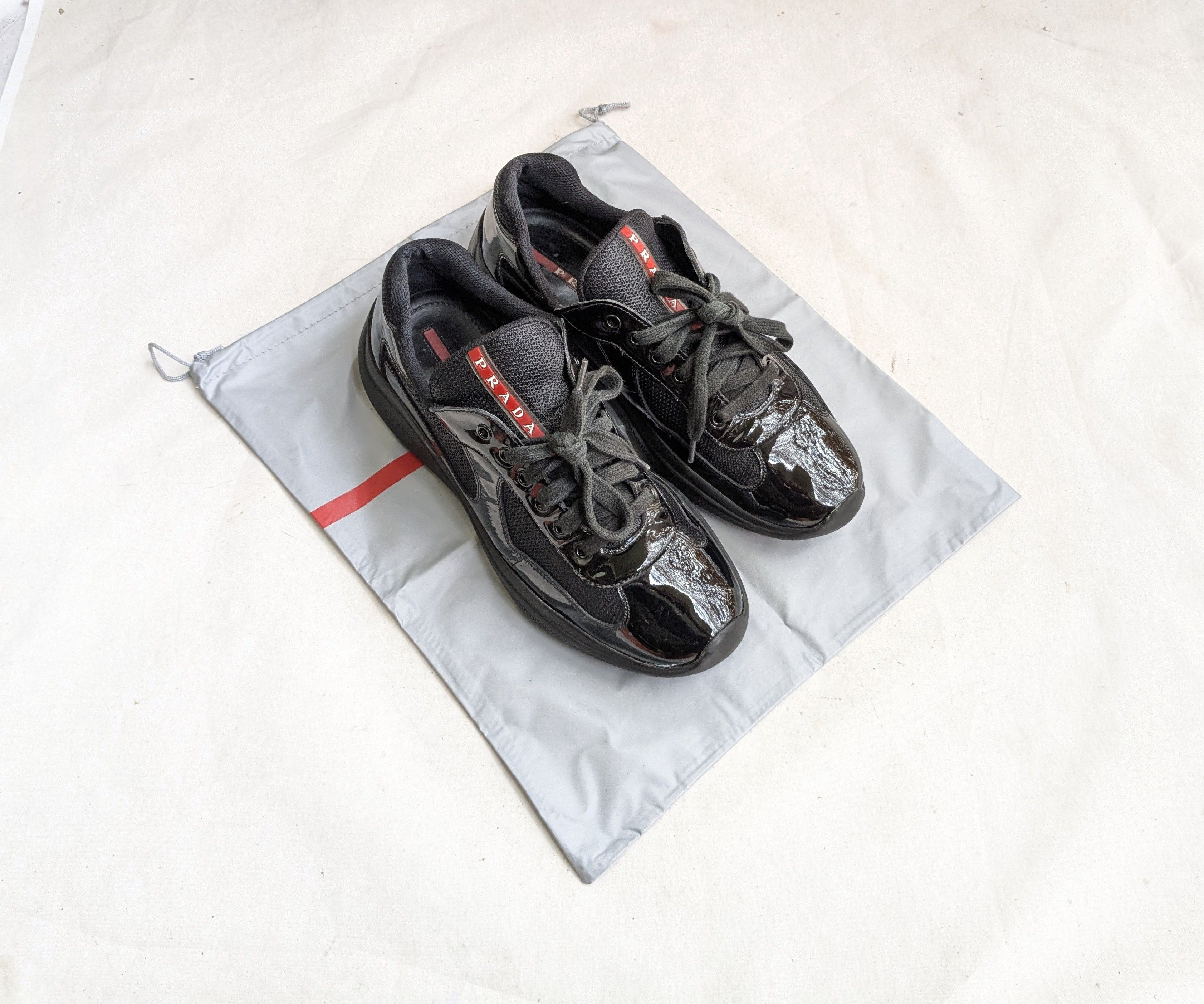 Prada Prada America's Cup Sneakers Black Patent Red 9.5 Size US 9.5 / EU 42-43 - 1 Thumbnail