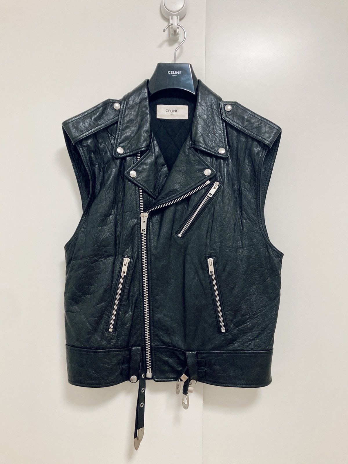 Celine CELINE BY HEDI SLIMANE 22SS RUNWAY BIKER LEATHER VEST Size US S / EU 44-46 / 1 - 1 Thumbnail