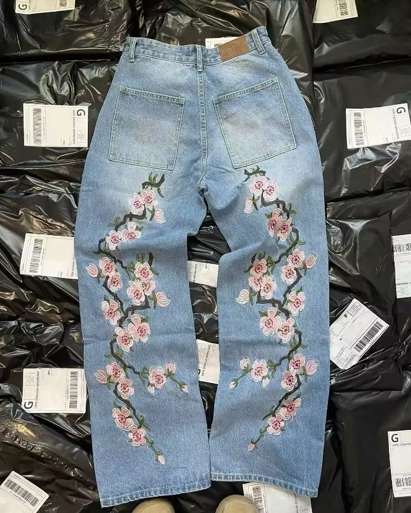 Japanese Brand × Jean Cherry Blossom Pattern Denim Pants Size US 34 / EU 50 - 2 Thumbnail