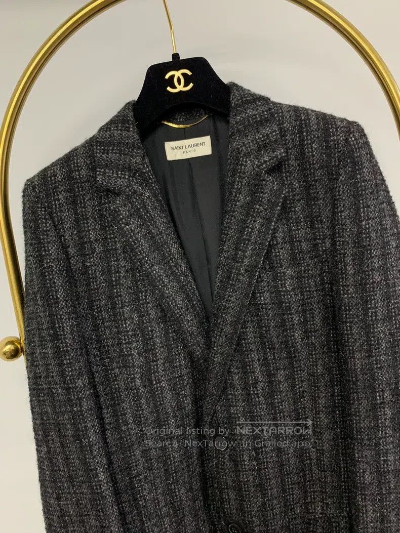 Saint Laurent Paris Saint Laurent Paris Gray Striped Wool Suit Size XS / US 0-2 / IT 36-38 - 2 Thumbnail