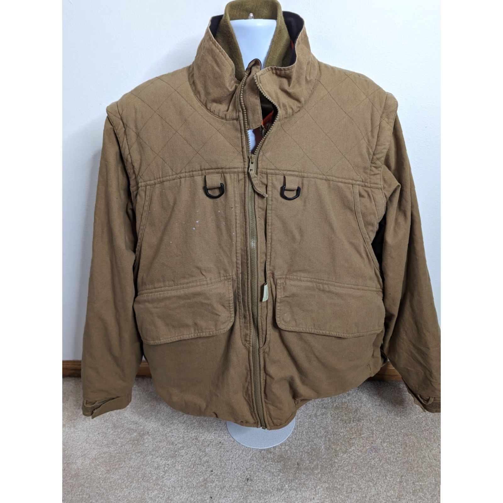 Vintage VINTAGE Gander Mountain Men's XL Canvas 4-in-1 Hunting Coat/Vest/Jacket Fleece Lined 3-in-1 Jacket Camouflage Waterproof Zip Pockets Brown Size US XL / EU 56 / 4 - 2 Thumbnail