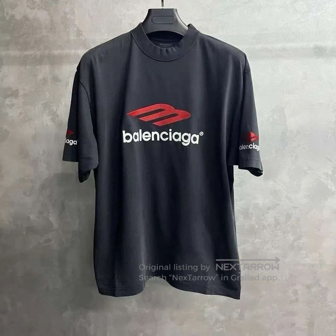 Balenciaga Balenciaga Black Logo Round-Neck T-Shirt. Size US S / EU 44-46 / 1 - 1 Thumbnail