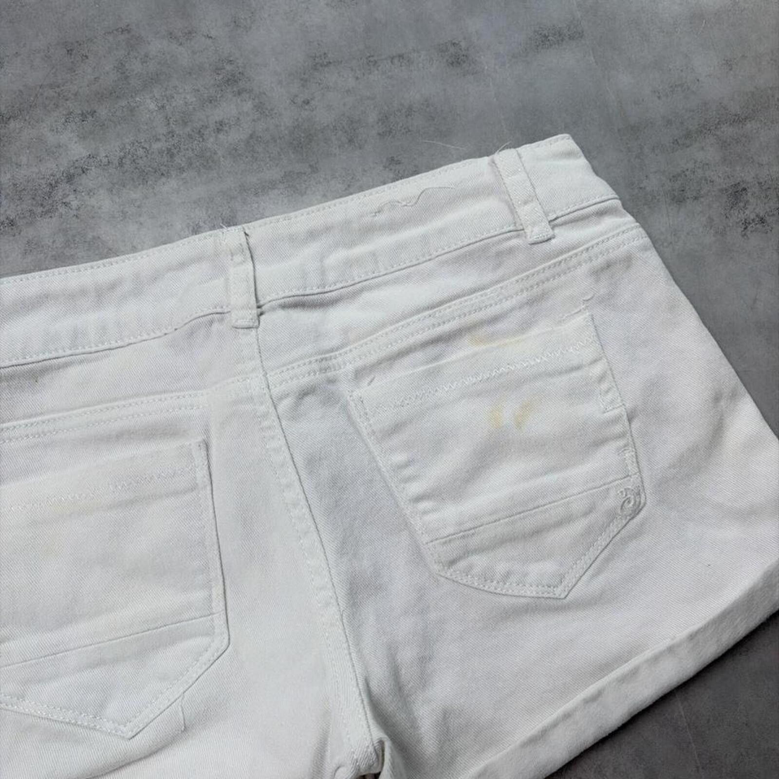 Other Y2K White Indigo Reign Grunge Gothic Mini Denim Shorts Size 32" / US 10 / IT 46 - 5 Thumbnail