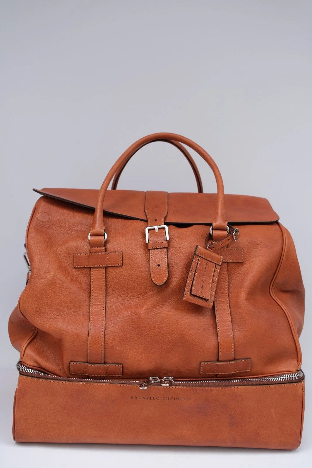 Brunello Cucinelli Brunello Cucinelli Brown Leather Weekender Bag Size ONE SIZE - 1 Thumbnail