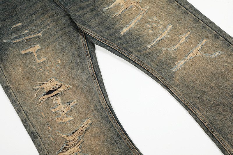 Vintage American retro distressed ripped jeans for men Size US 32 / EU 48 - 4 Thumbnail