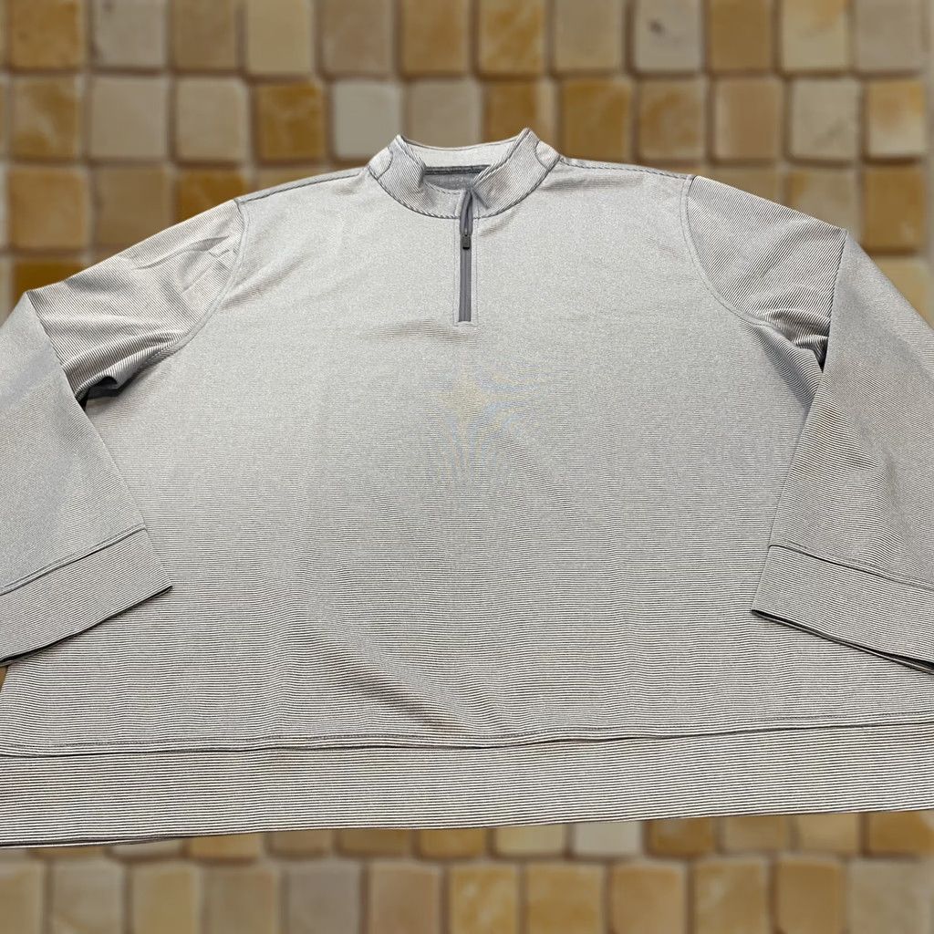 Vintage Hickey Freeman Sweater Mens 2XL Gray Micro Stripe Quarter Zip Size US XXL / EU 58 / 5 - 1 Thumbnail