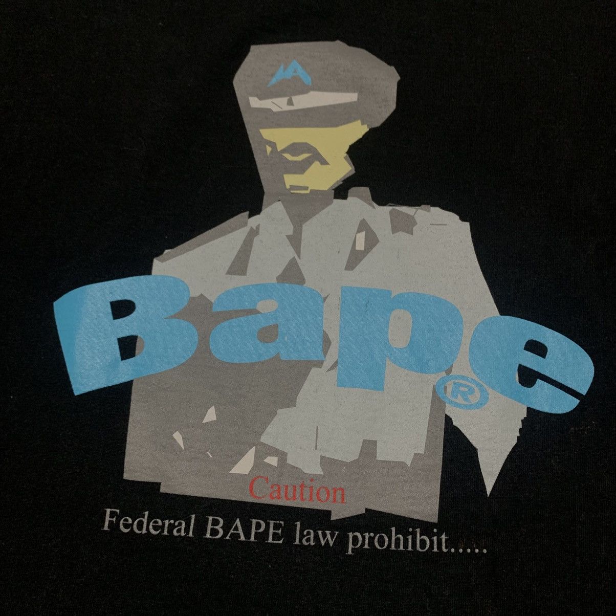 Bape Bape Medium Federal Law Black Tee A Bathing Ape Vintage 90s Size US M / EU 48-50 / 2 - 3 Thumbnail
