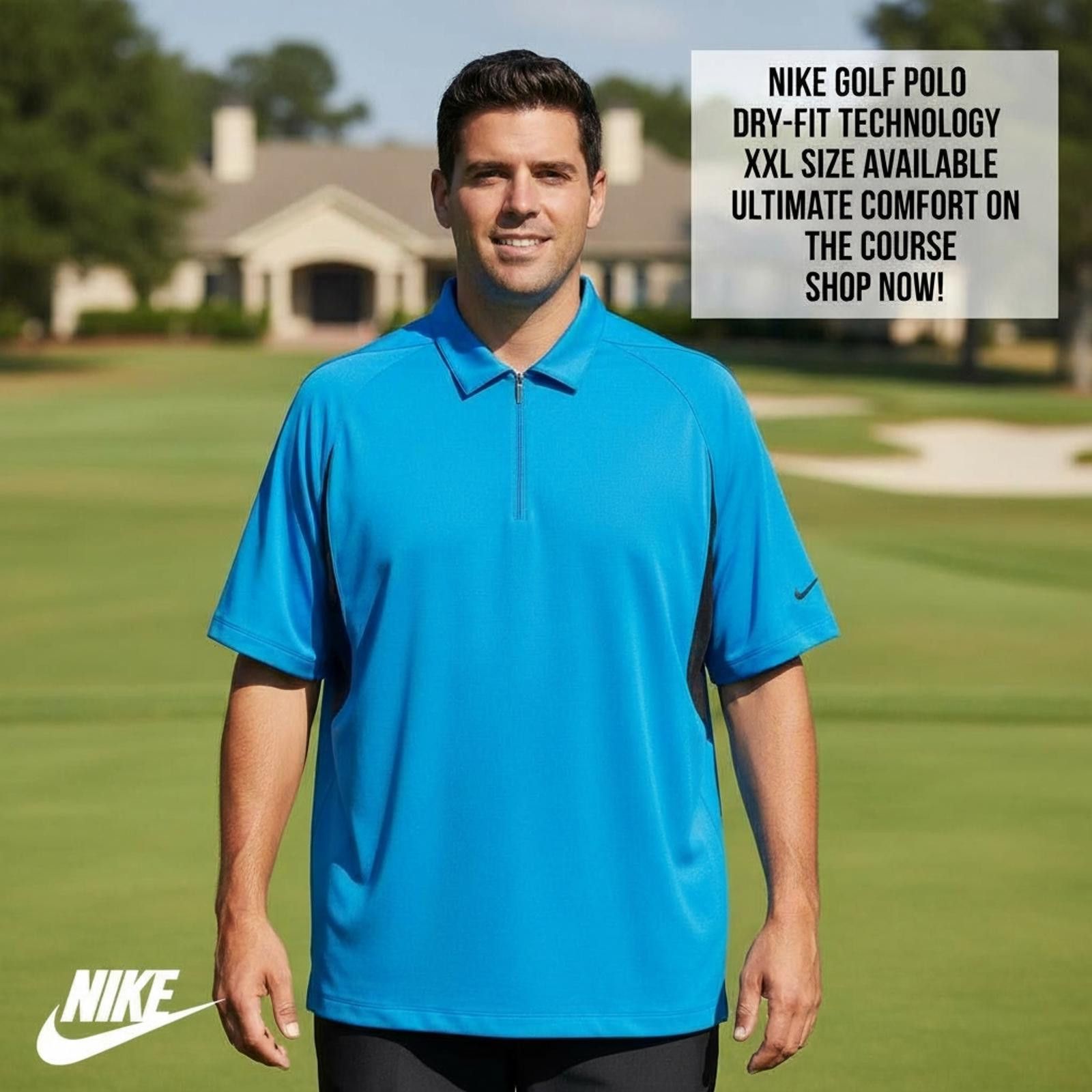 Nike Nike Golf Dri-FIT Polo Shirt XXL Blue & Black Size US XXL / EU 58 / 5 - 1 Thumbnail