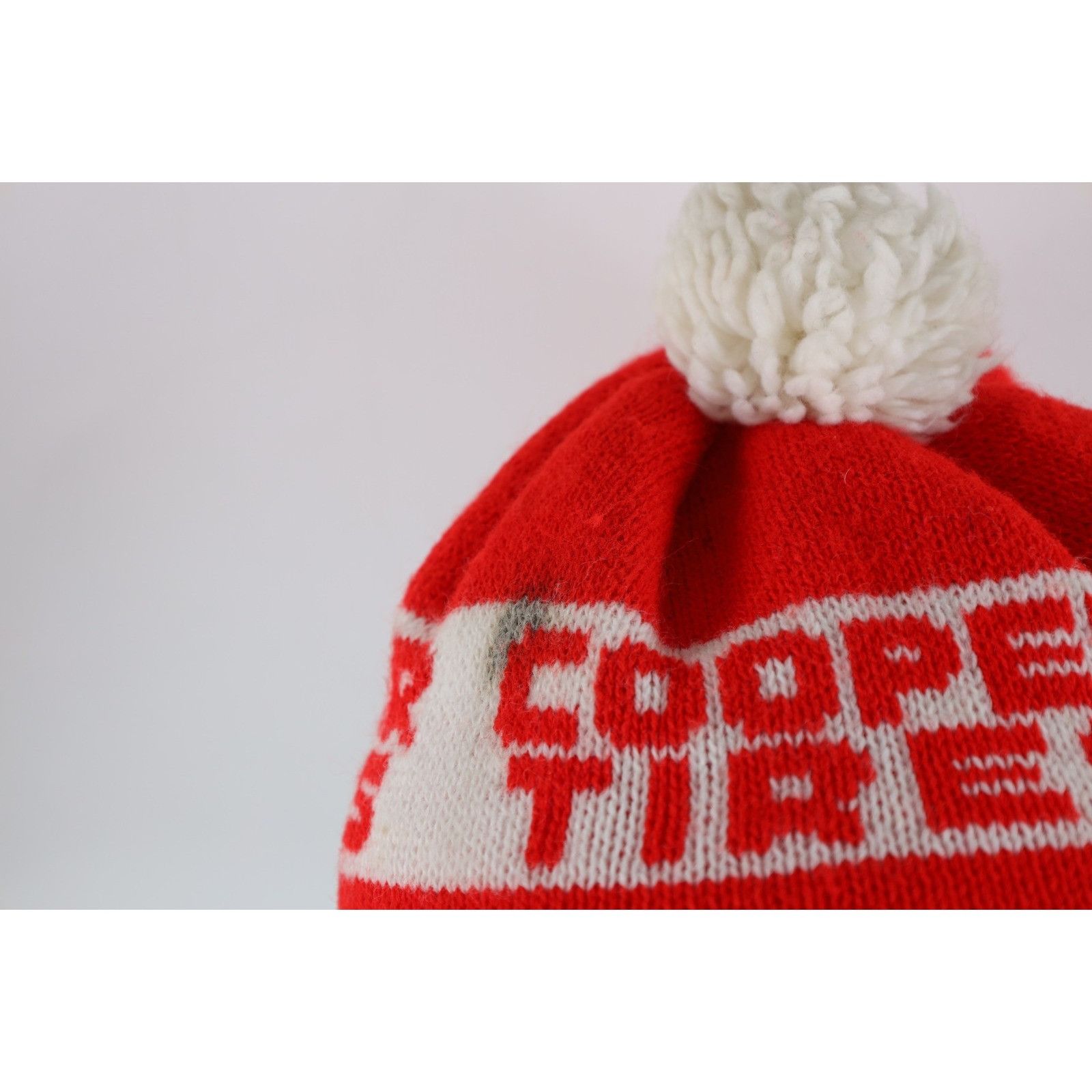 Vintage Vintage 80s 90s Cooper Tires Pom Knit Winter Beanie Hat Size ONE SIZE - 2 Thumbnail