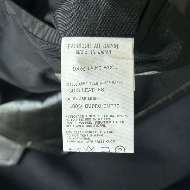 Yohji Yamamoto Yohji Yamamoto Yohji Yamamoto Black Wool Blazer with Leath Size US L / EU 52-54 / 3 - 6 Thumbnail