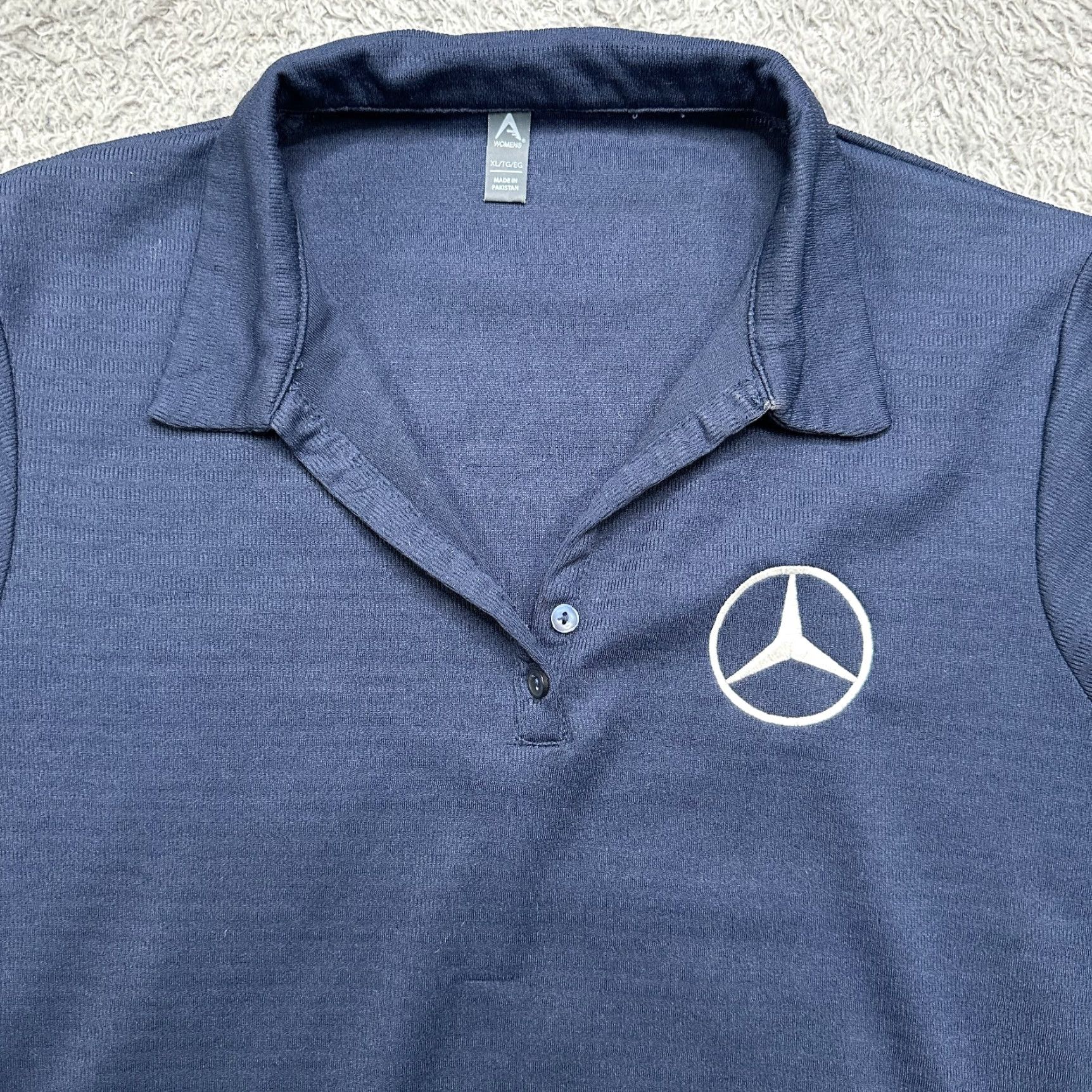Mercedes-Benz Mercedes-Benz Polo Shirt Womens XL Blue Embroidered Logo Golf Performance Polo Shirt Mens? Size XL / US 12-14 / IT 48-50 - 5 Thumbnail