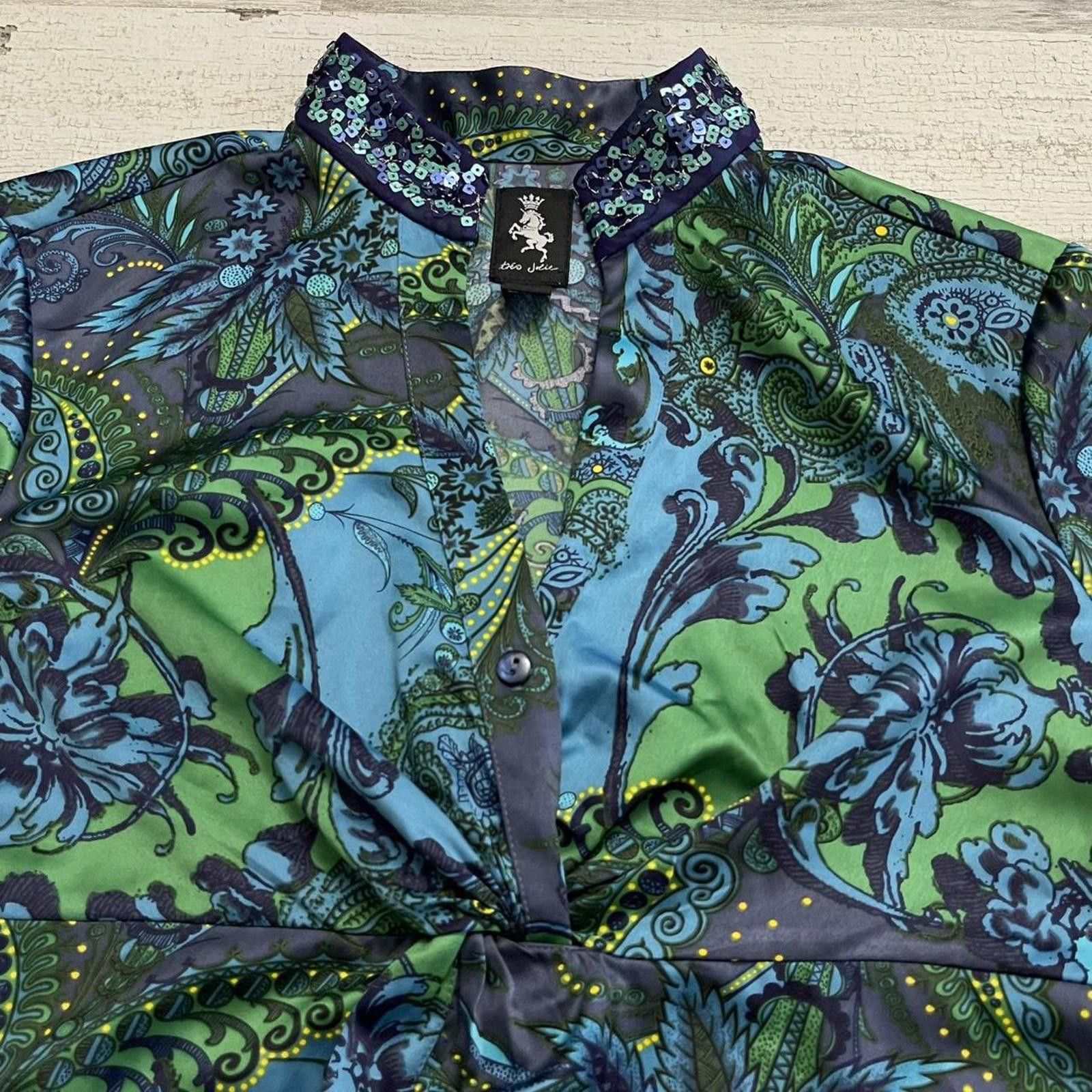 Designer Women's Multi and Blue Blous Size M / US 6-8 / IT 42-44 - 3 Thumbnail