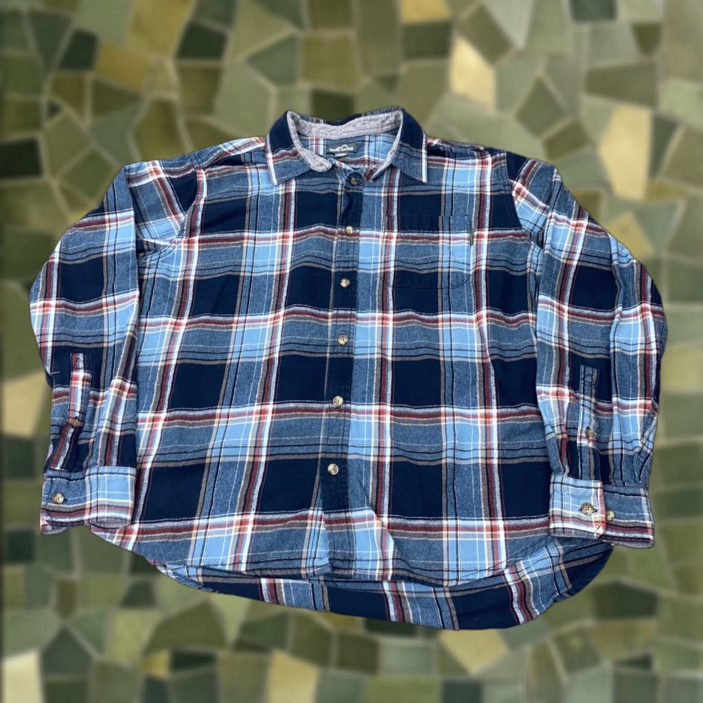 Eddie Bauer Eddie Bauer Shirt Mens XL Blue Red Plaid Flannel Long Sleeve Western Pocket Size US XL / EU 56 / 4 - 1 Thumbnail