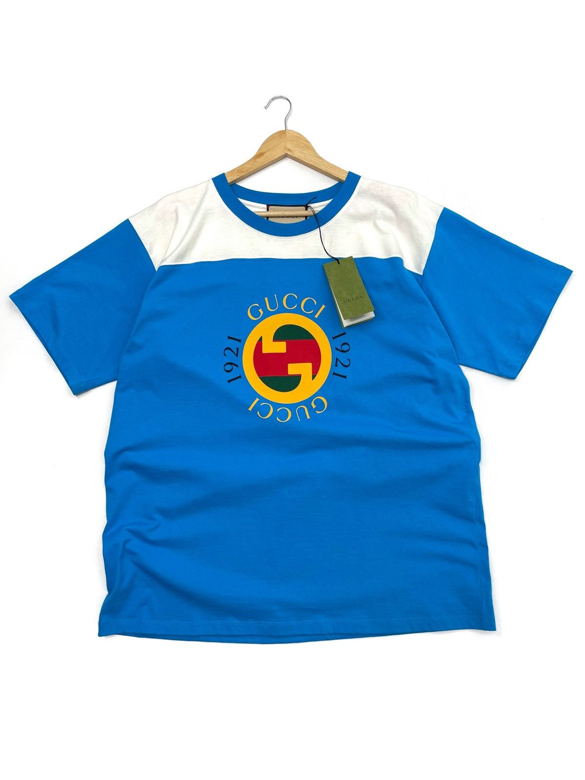 Gucci Gucci “1921” Logo Print Colorblock T-Shirt – Size L Size US L / EU 52-54 / 3 - 2 Thumbnail