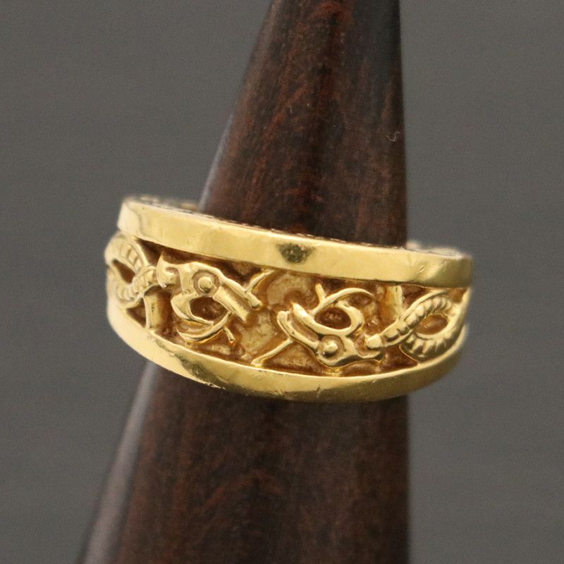 image of Chrome Hearts Gold Celtic Narrow Ring - Size 7, Men's