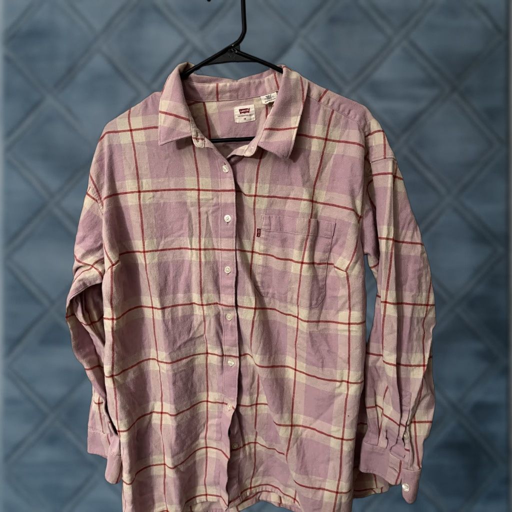 Levi's VINTAGE Levi's Women’s Button-Up Shirt Casual Long Sleeve Collared Plaid Pink 1X Plus Size Size XL / US 12-14 / IT 48-50 - 1 Thumbnail