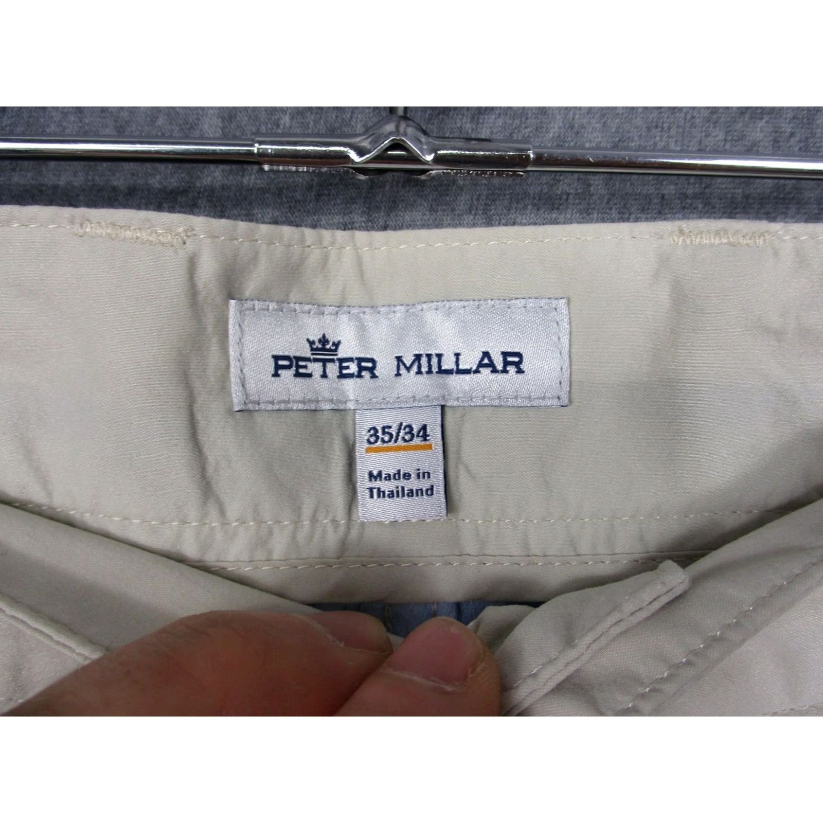 Peter Millar Peter Millar Crown Sport Pants Men 5-Pocket Beige 35x34 Slim? (adjusted to fit constraints) Size US 35 - 4 Thumbnail