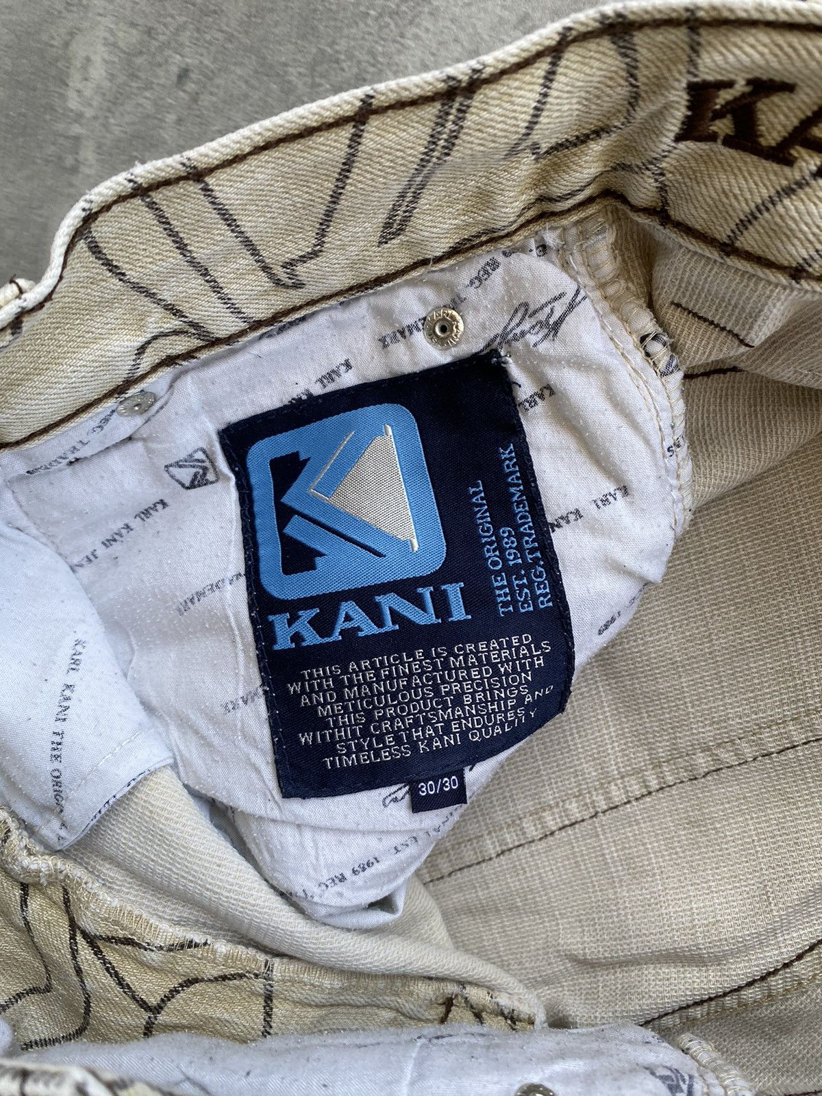 Karl Kani × Vintage Rare Vintage Karl Kani Monogram Baggy Jeans Rap Size US 30 / EU 46 - 9 Thumbnail