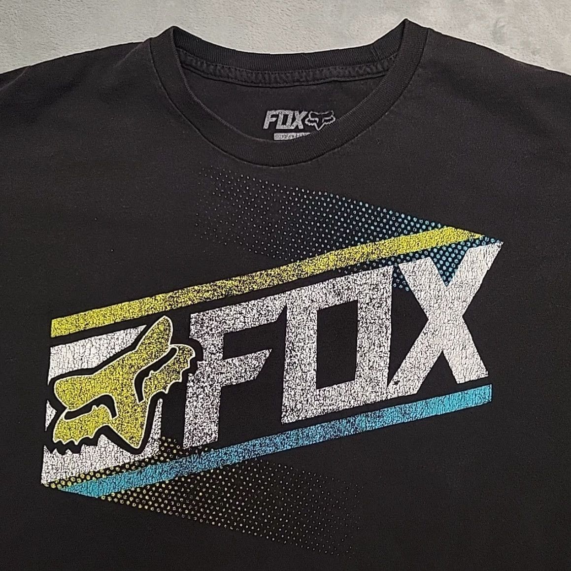 Logo 7 VINTAGE Fox Racing Shirt Mens XL Black Short Sleeve Motor Sports Crewneck Logo Tee Size US XL / EU 56 / 4 - 2 Thumbnail