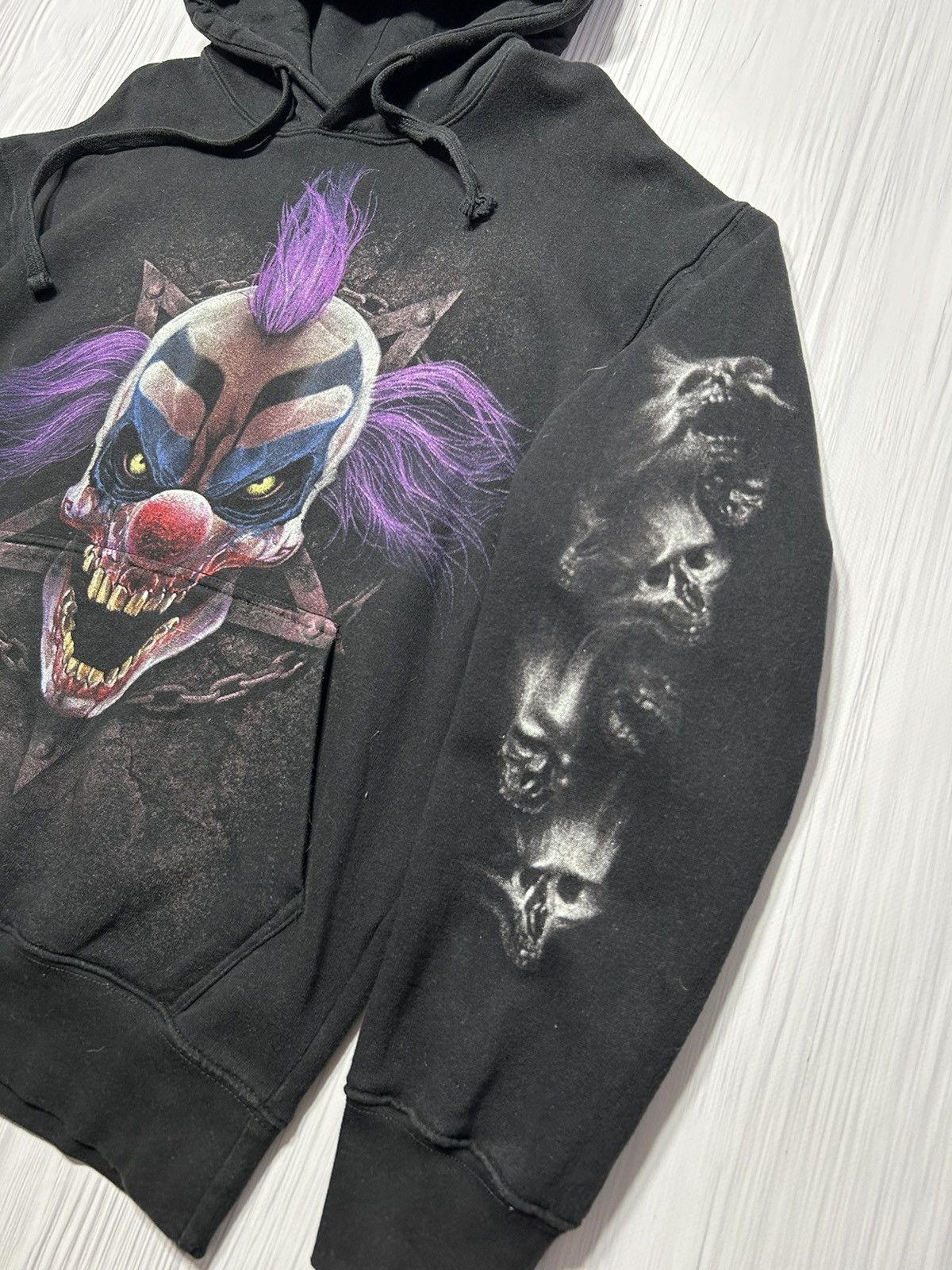 Vintage Vintage Horror Creepy Clown Death 666 Overprinted Hoodie Size US M / EU 48-50 / 2 - 4 Thumbnail