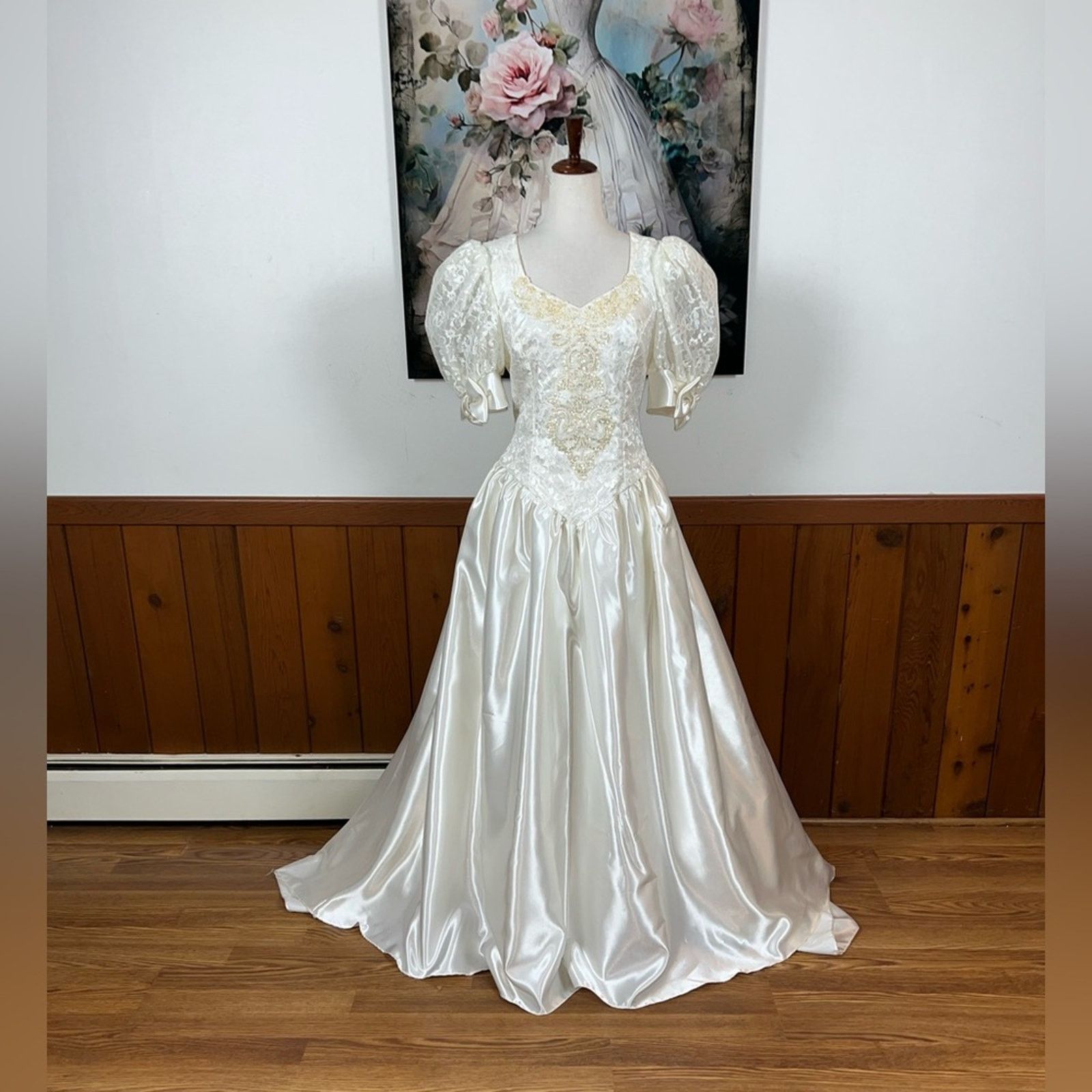 Other Vintage 1980s Alfred Angelo Heavy Satin Wedding Gown! Size XL / US 12-14 / IT 48-50 - 2 Thumbnail