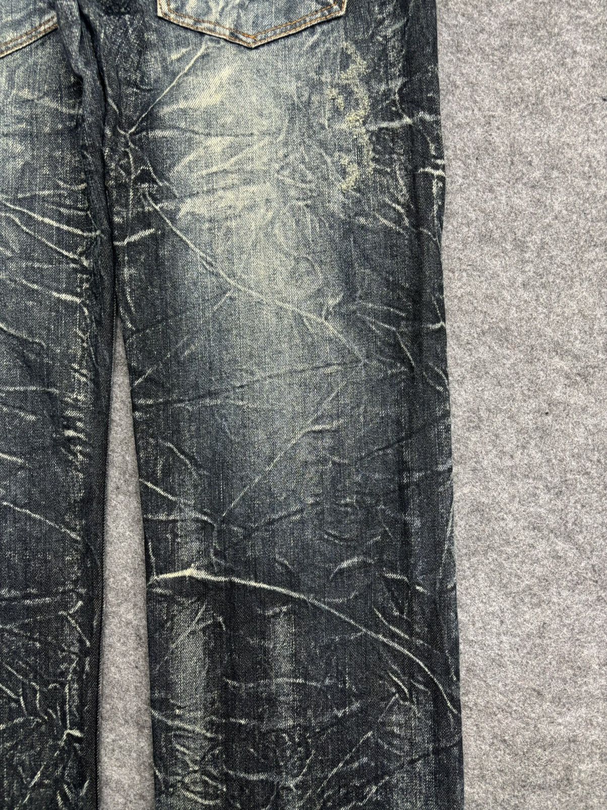 Japanese Brand 💥Double Waist💥Crazy Fades Nylaus Doube Waist Denim F528 Size US 32 / EU 48 - 15 Thumbnail