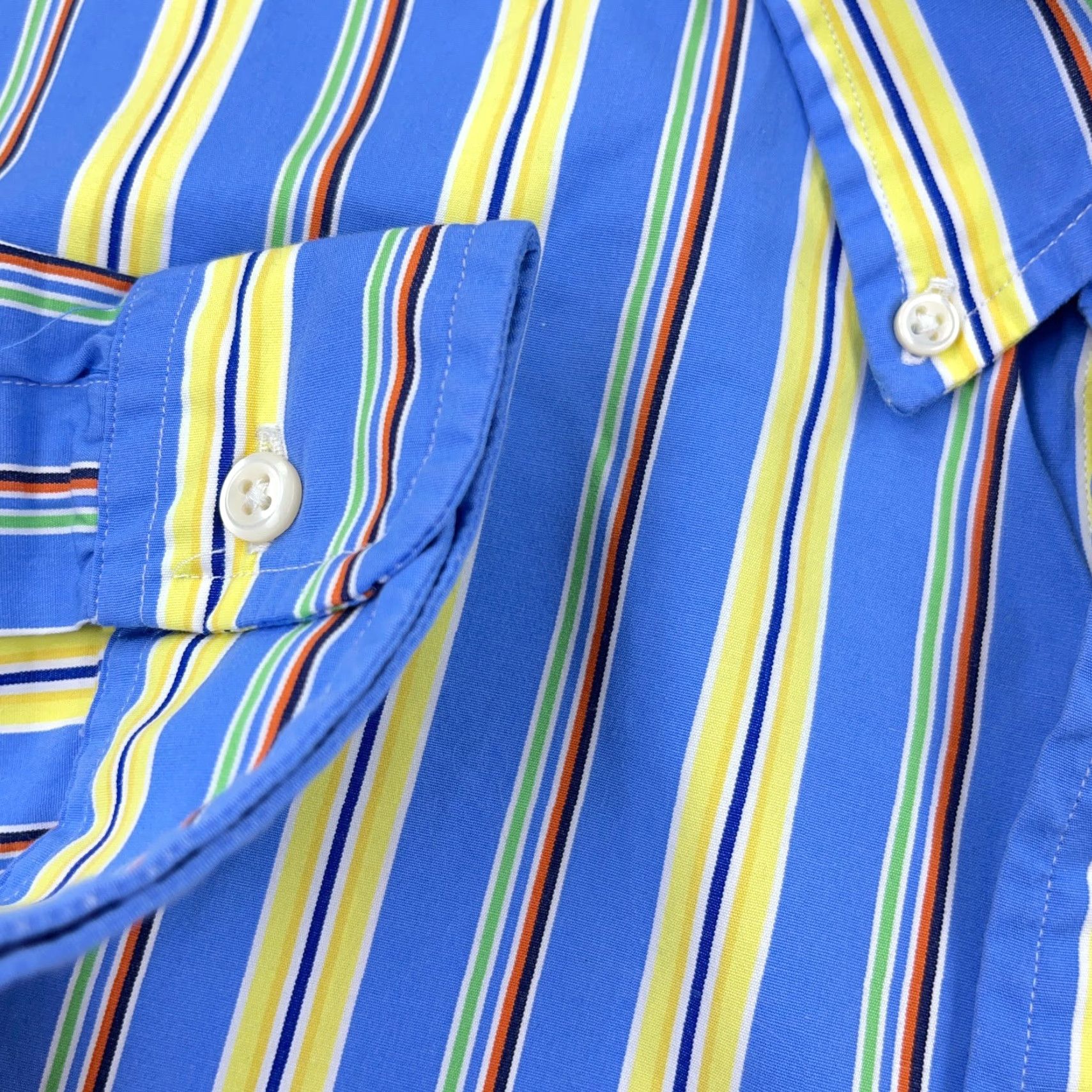 Ralph Lauren Ralph Lauren Shirt Men XL Button-Up Striped Blue Yellow Cotton Classic Fit Poplin Pony Size US XL / EU 56 / 4 - 5 Thumbnail