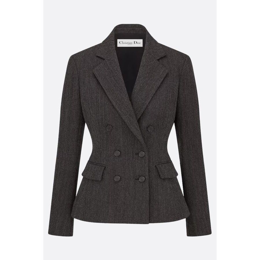 Dior DIOR Marlene Gray Jacket New & Authentic (Women's size:10;) Size L / US 10 / IT 46 - 1 Preview